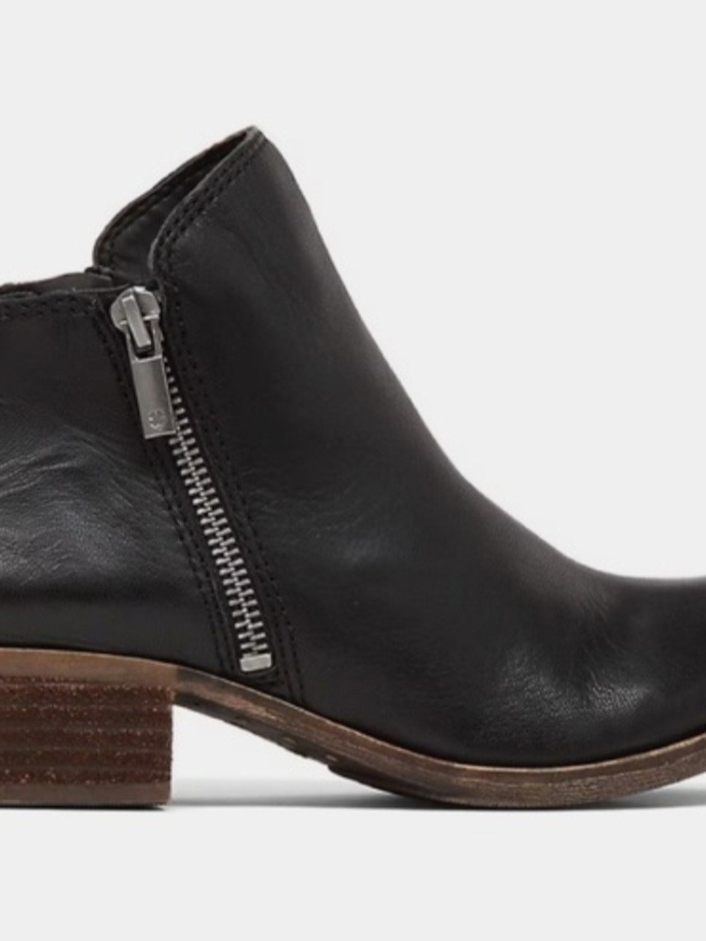 Lucky Brand Basel Black Leather Ankle Boot
